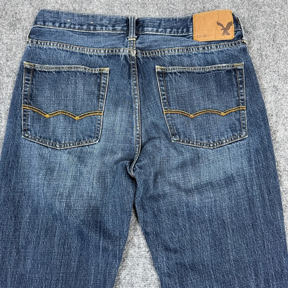 American‎ Eagle Original Straight Jeans Mens 32x32 Blue Medium Wash Denim
